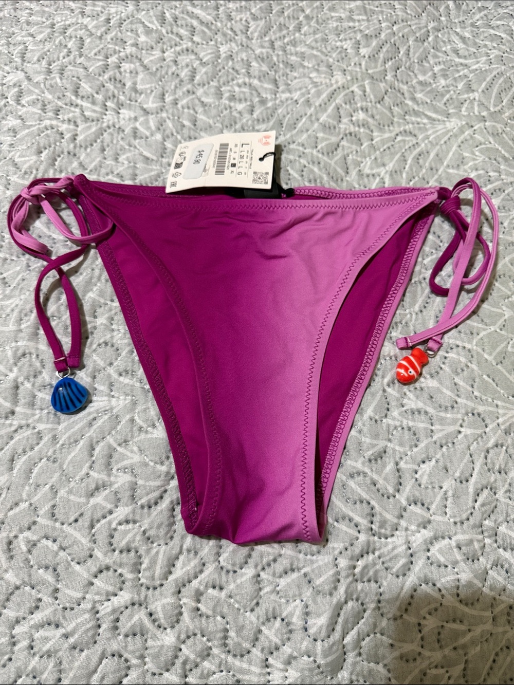 Zara Girls Magenta Tie-Side Swim Bottoms